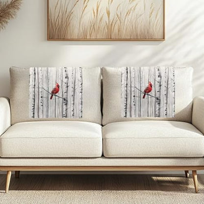 Christmas Cardinal Birds Sofa Headrest Covers Recliner Headrest Protector Cover Couch Back Covers Non Slip Lounge Chair Furniture Protector for Living Room