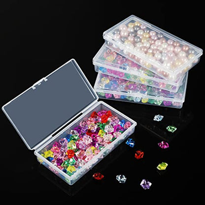 SATINIOR 24 Packs Small Clear Plastic Beads Storage Containers Box with Hinged Lid for Storage of Small Items, Crafts, Jewelry, Hardware (4.8x2.44x0.9 Inches) - size: 4.8 x 2.44 x 0.9 in