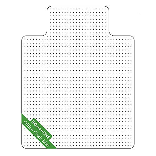 Office Chair Mat for Carpet - 45" x 53" Clear Thick Desk Chair Mat for Carpet Plastic Floor Mats for Rolling Work and Gaming Chairs with Studs for Low Pile, Flat and No Carpeted Floors - color: Low-pile Mat, size: 45" x 53" Lip