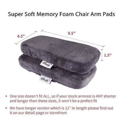 Aloudy Ergonomic Memory Foam Office Chair Armrest Pads, Comfy Gaming Chair Arm Rest Covers for Elbows and Forearms Pressure Relief(Set of 2) (Gray) - color: Medium, Gray