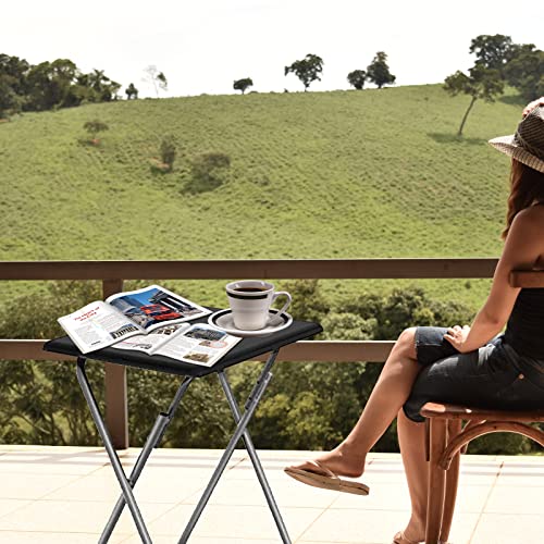 Garden 4 you Folding TV Tray Table,TV Dinner Table with Sturdy MDF Top,Eating Trays for Living Room with No Assembly Required, 15 x 18.9 x 26 in(Black,1PC) - color: Black, size: 1pc