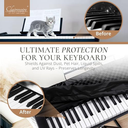 Clairevoire Digital Piano Cover, Piano Keyboard Covers -Protective for Roland Piano Covers FP Series, Durable and Waterproof Piano Keyboard Dust Cover, Piano Keyboard Case -Roland FP-10 Ebony Black - color: Ebony Black, size: FP-10