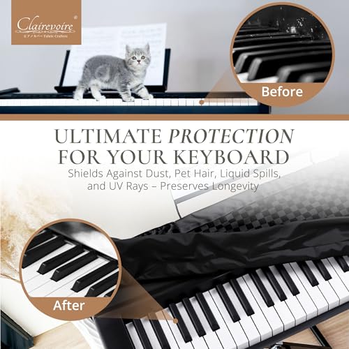 Clairevoire Digital Piano Cover, Piano Keyboard Covers -Protective for Roland Piano Covers FP Series, Durable and Waterproof Piano Keyboard Dust Cover, Piano Keyboard Case -Roland FP-10 Ebony Black - color: Ebony Black, size: FP-10