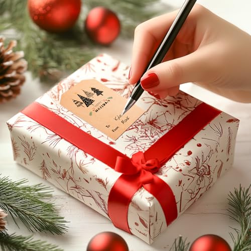 Christmas Gift Tags Stickers, 128 PCS Self-Adhesive Gift Tags for Christmas Presents, Easy to Peel & Write