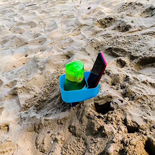 Beach Cup Holder with Pocket Beach Sand Coasters Drink Cup Holders for Travel Multicolor 2 Pack Color Blue/Purple - color: Purple/Blue