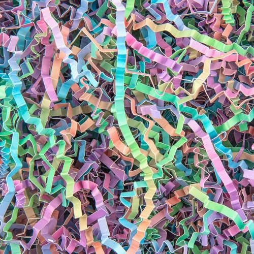 Caleihd Crinkle Cut Paper Grass Cushion Paper Streamer for Christmas Wedding Birthday Bridesmaid Engagement Craft Gift Boxes Bags Filler Decoration 4.5oz Multi-color - color: Blend Color