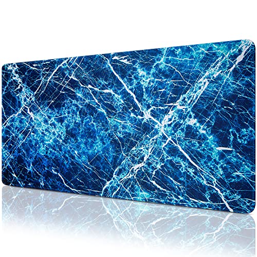 Canjoy Gaming Mouse Pad, Large Extended Mouse Pad Big Computer Mousepad for Home Office Gaming Work 31.5x15.7inch - color: Dark Blue Marble