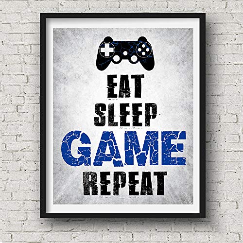 CHIEN-CHI LILI Vidro Game Decor Set of 4 (8”X10”), Game Themed Art Print Room Wall Decoration Gift, Boys Bedroom, Gamer room, Kids room, No Frames(GAME)