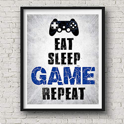 CHIEN-CHI LILI Vidro Game Decor Set of 4 (8”X10”), Game Themed Art Print Room Wall Decoration Gift, Boys Bedroom, Gamer room, Kids room, No Frames(GAME)