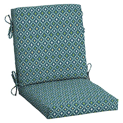 Arden Outdoor Midback Chair Cushion, 18 x 16.5, Water Repellent, Fade Resistant 18 x 16.5, Alana Tile - color: Alana Tile