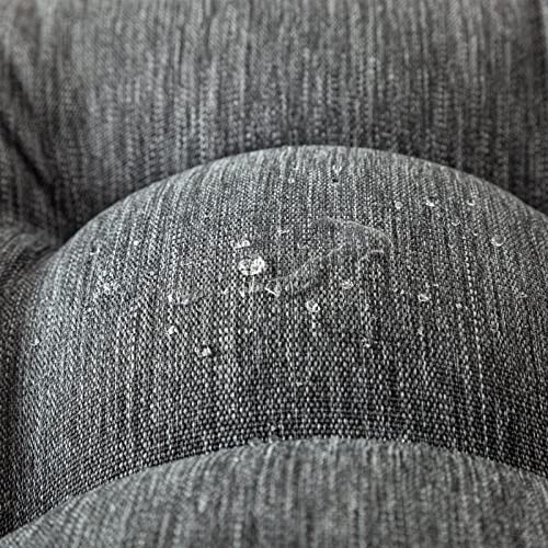 QILLOWAY Outdoor Rocking Chair Cushions Set of 2, 100% Polyester Waterproof Patio Rocking Chair Cushion, High Back Weatherproof Chair Pad for Adirondack & Outdoor Furniture, Charcoal Grey, Black - color: Charcoal Grey/Black