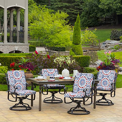 Arden Outdoor Midback Chair Cushion, 18 x 16.5, Clark Blue - color: Clark Blue