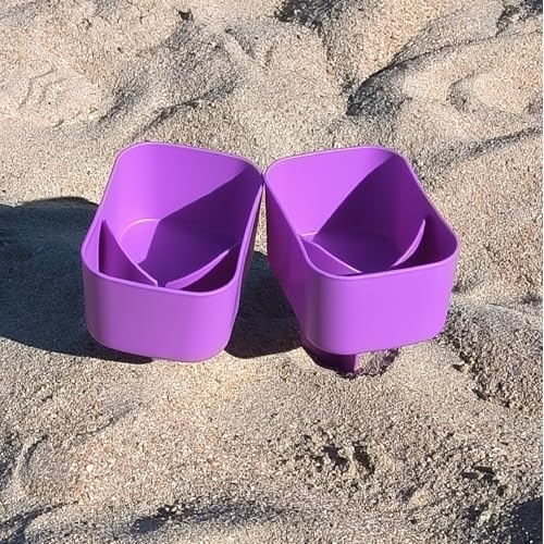 Sand Beach Cup Holder with Pocket Drink Cup Holders for Travel Multicolor 2 Pack Color Purple/Purple - color: PURPLE/PURPLE