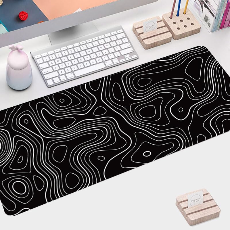 Large Desk Pad, Non-Slip Rubber Base Mouse Mat, Large Mouse Pad for Home Office Workstation, 11.8x27.5 Inch, Black
