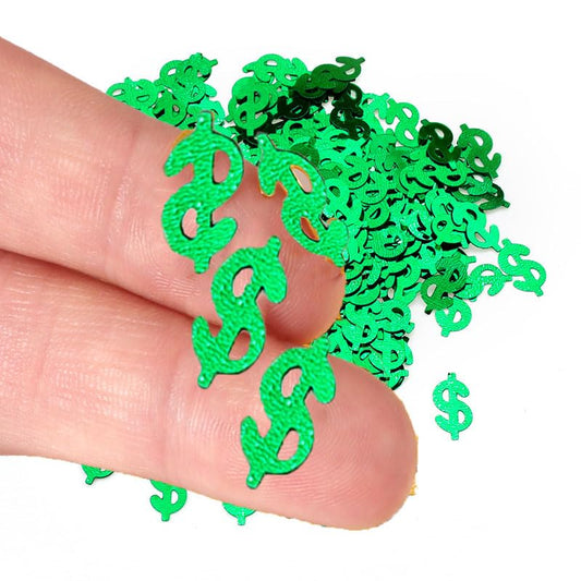 Green Dollar Sign Party Confetti,Table Scatter Decoration for Money Theme Birthday Table Decor, Casino Themed Birthday Adult Game Night Retirement Anniversary Graduation Party Decoration
