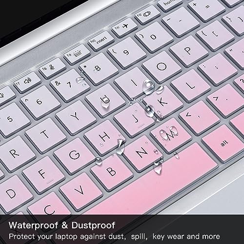 2PCS Keyboard Cover for HP EliteBook 830 835 840 845 1040 G9 G10 2024 2023 2022, 13.3 14 inch HP EliteBook Keyboard Protector Skin(Not fit 840 845 1040 G11 G8 G7 G6 G5 G4 G3),Gradual Pink+Clear - color: Gradual Pink+Clear