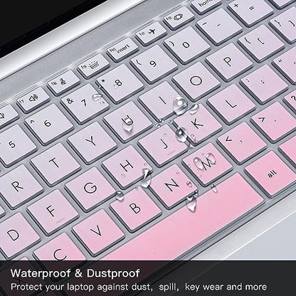 2PCS Keyboard Cover for HP EliteBook 830 835 840 845 1040 G9 G10 2024 2023 2022, 13.3 14 inch HP EliteBook Keyboard Protector Skin(Not fit 840 845 1040 G11 G8 G7 G6 G5 G4 G3),Gradual Pink+Clear - color: Gradual Pink+Clear