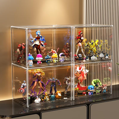 BOHOIDEE 2X-Large 15.7"X11.8"X9.8" Acrylic Display Case, Clear Organizer Box Plastic Holder with Magnetic Door for Handbags, Purses, Boots, Figures, Book - size: 2X-Large