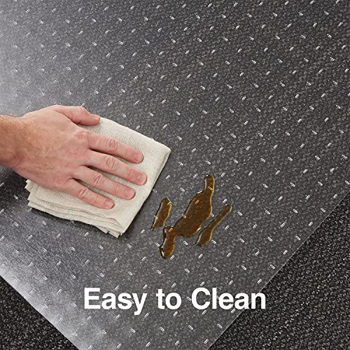Staples Office Chair Mat, Clear Floor Mats with Lip, Flat-Pile Carpets, Extended Under-Desk Coverage, 53 x 45 Inch, Smooth Glide - size: 45" x 53", style: Flat-Pile