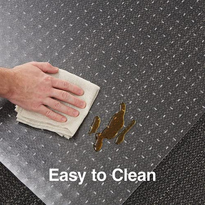 Staples Office Chair Mat, Clear Floor Mats with Lip, Flat-Pile Carpets, Extended Under-Desk Coverage, 53 x 45 Inch, Smooth Glide - size: 45" x 53", style: Flat-Pile
