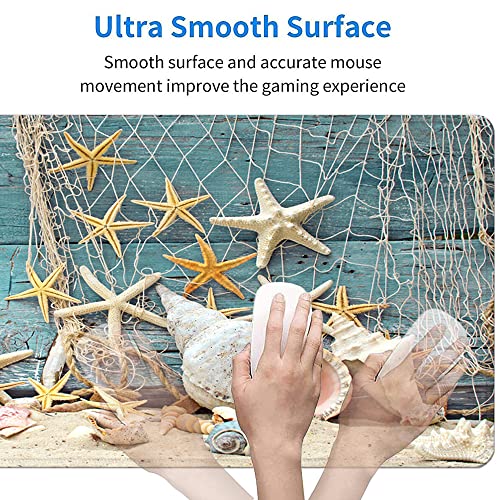 31.5x11.8 Inch Non-Slip Long Extended Large Gaming Mouse Pad with Stitched Edges XL Laptops Keyboard Mouse Mat(Starfish) - color: Sea Star