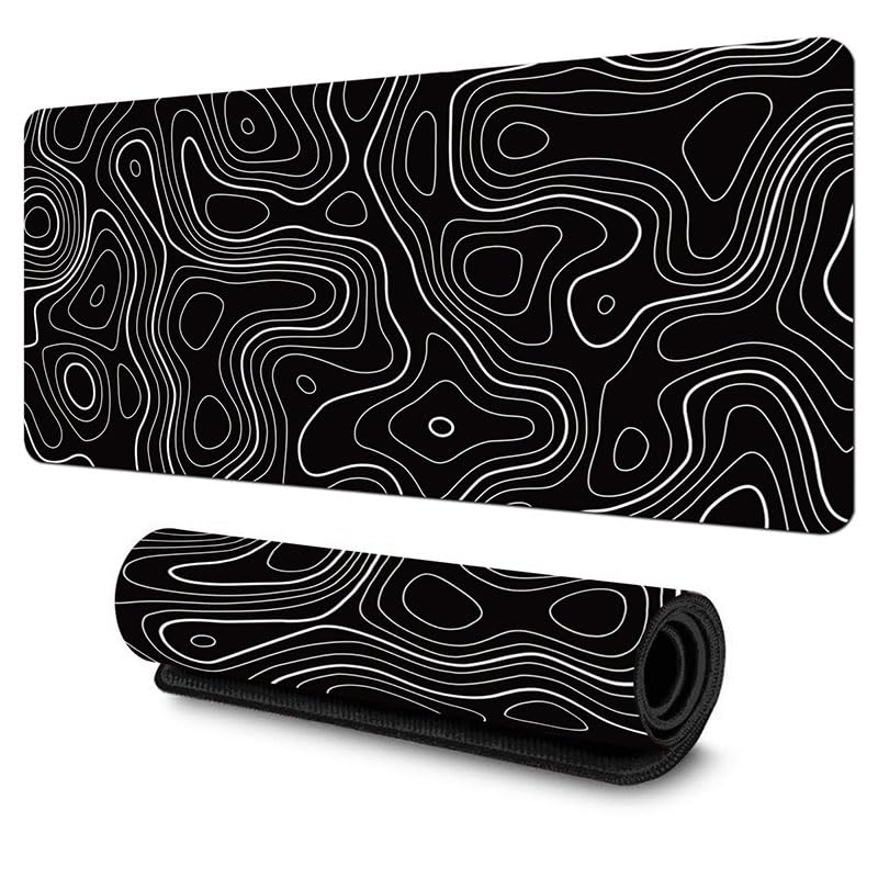 Large Desk Pad, Non-Slip Rubber Base Mouse Mat, Large Mouse Pad for Home Office Workstation, 11.8x27.5 Inch, Black