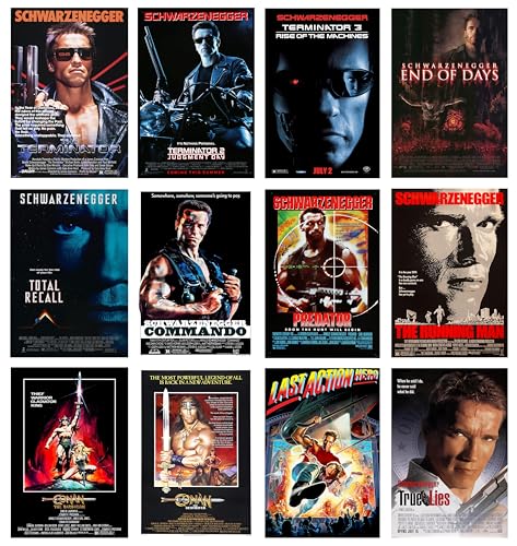 ArtDirect GalleryPack Wall Art – 12 Unframed 8x12 Movie Poster Prints Arnold No 1, Collectible Décor for Home or Office - color: Arnold Schwarzenegger Movies