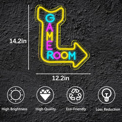 Game Room Neon Signs for Wall Decor，Led Neon Light for Man Cave, Gamer Party Decorations Gifts - style: Game room001