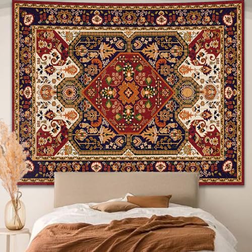 Apdidl Boho Hippie Wall Tapestry for Bedroom Aesthetic, Mandala Indian Bohemian Tapestries Art Decor, Vintage Orange Floral Cool Vertical Wall Hanging for Living Room Dorm 51" X 60" - color: Boho Tapestry, size: 60"L x 51"W