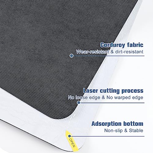Placoot Desk Chair Mat for Hardwood Floor Corduroy Surface 55''x35'' Office Chair Mat for Rolling Chairs, Under Desk Low-Pile Office Rug Floor Mat - color: Corduroy Dark Grey, size: 55" x 35"