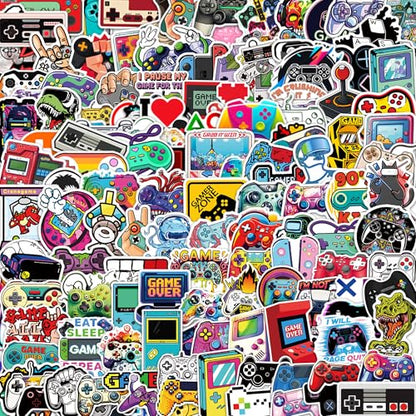 DETICKERS Game Party Favor Stickers Bulk for Boys 8–12, 200 PCS Gaming Water Bottle Stickers Waterproof Vinyl Classroom Rewards Gamer Gifts for Teen Boys - style: Game Controller