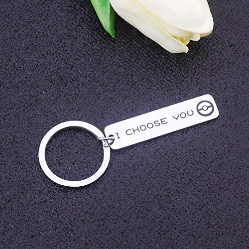 bobauna Retro Controller Keychain I Choose You Video Game Jewelry Game Enthusiast Gift For Gamer - color: Choose You Game Keychain