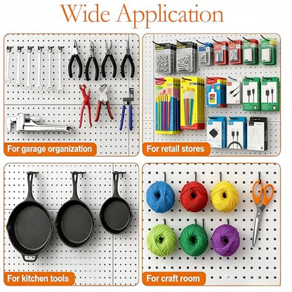 80 Pack 2 Inch Black Pegboard Hooks,Extra Thick 1/4" Heavy Duty Peg Board Hooks for Hanging, Pegboard Accessories for Garage, Kitchen, Gym, Store Wall Organizer - size: 2 inch - 80pcs(Heavy duty)