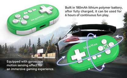 ShanWan Bluetooth Gamepad Keychain Sized Mini Controller for Switch, Windows, Android, iOS & PS4（green） - color: green