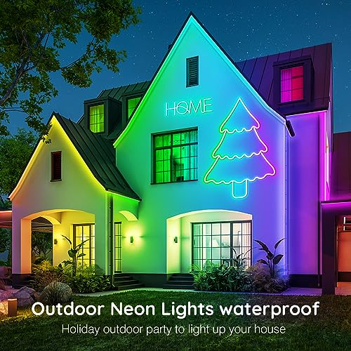 AILBTON 200Ft Neon Rope Lights,Flexible Led Rope Lights Control with App/Remote,Multiple Modes Music Sync Gaming RGB Led Neon Lights for Bedroom Outdoor - size: 200FT