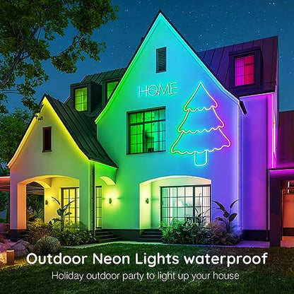 AILBTON 150Ft Neon Rope Lights,Flexible Led Rope Lights Control with App/Remote,Multiple Modes Music Sync Gaming RGB Led Neon Lights for Bedroom Outdoor - size: 150FT