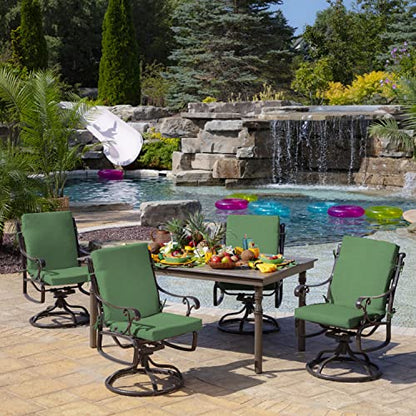 Arden Outdoor Midback Chair Cushion, 18 x 16.5, Moss Green Leala - color: Moss Green Leala