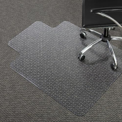 Staples Office Chair Mat, Clear Floor Mats with Lip, Low-Pile Carpets, Extended Under-Desk Coverage, 53 x 45 Inch, Smooth Glide - size: 45" x 53", style: Low-Pile