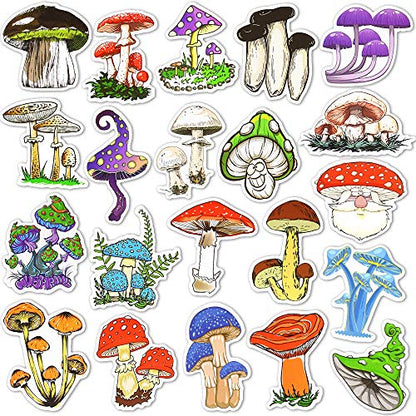 Mushroom Stickers for Kindle Trippy Mushroom Stickers for Water Bottles Scrapbook Laptop Book Waterproof(50 Pcs) - style: Cute Mushroom Stickers