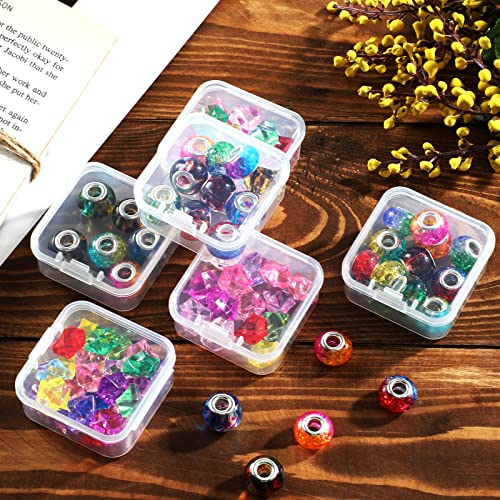 SATINIOR 24 Packs Small Clear Plastic Beads Storage Containers Box with Hinged Lid for Storage of Small Items, Crafts, Jewelry, Hardware(1.7 x 1.7 x 0.8 Inches) - size: 1.7 x 1.7 x 0.8 in