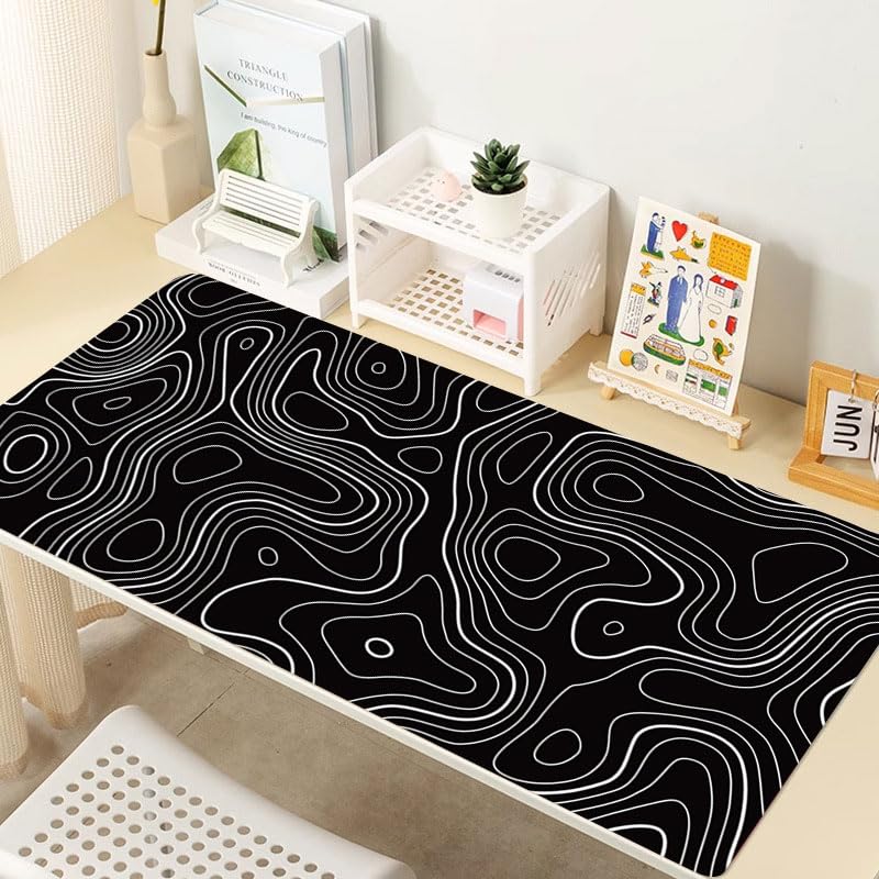 Large Desk Pad, Non-Slip Rubber Base Mouse Mat, Large Mouse Pad for Home Office Workstation, 11.8x27.5 Inch, Black