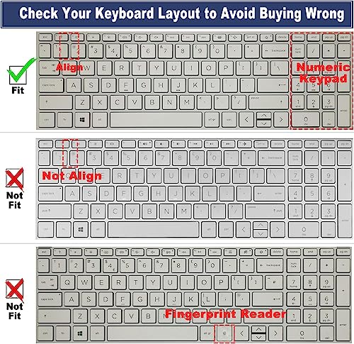 Keyboard Cover for HP 15.6" Laptop, HP Pavilion 15.6, HP Laptop 15t 15z 17t 17z 15-fc 15-fd 15-eg 15-er 15-eh 17-cn 17-cp Seires 15-fc0099nr 15-fd0023dx 15-er1051cl 15t-eg300 17t-cn300 17z-cp200 - color: Clear(Regular Letters)
