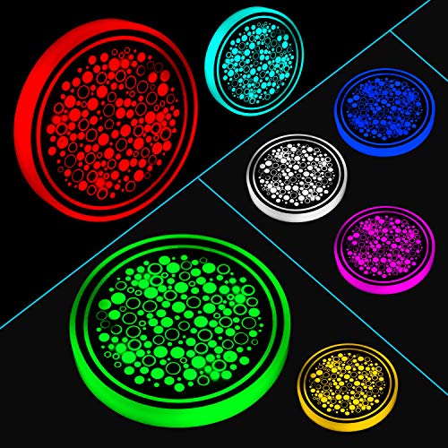 ACODABLEM 2 Pack LED Cup Holder Lights, Car Coaster with 7 Colors Changing USB Charging Mat, Luminescent Cup Pad Interior Atmosphere Lamp Decoration Light - color: Balloon