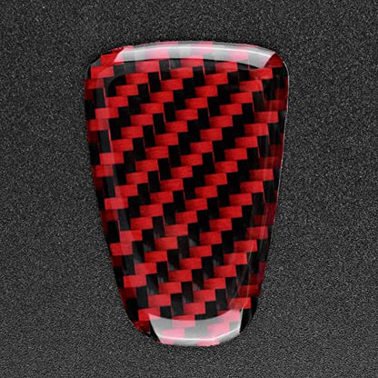 AIRSPEED Car Gear Shift Knob Head Cover Sticker Carbon Fiber Interior Trim for Subaru Impreza 2017-2023 Crosstrek 2018-2023 Accessories (Black with Red) - color: Knob Head Cover-Black with Red
