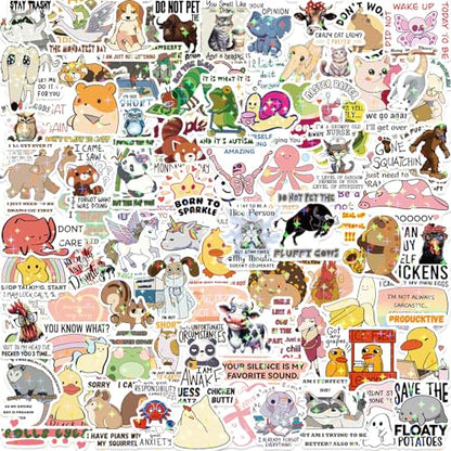 Funny Holographic Stickers for Adults, 150Pcs Sarcastic Stickers Vinyl Hilarious Meme Decals for Kindle Phone Case Bumper Water Bottles Laptops Scrapbook