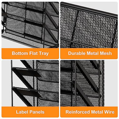 Kuntine.B Wall File Organizer (Black, 7 Tier 2 Pack) - color: Black, size: 7 Tier 2 Pack