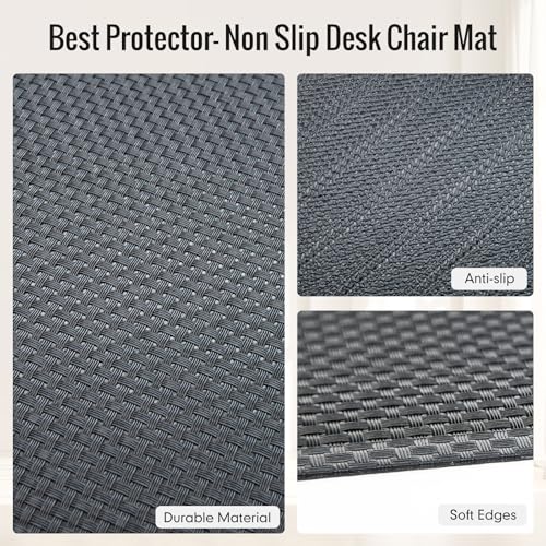 Office Chair Mat for Hard Floors,36"x48" Anti-Slip Waterproof Hardwood Floor Chair Mat,Heavy Duty Floor Protector Rolling Chairs for Home Office