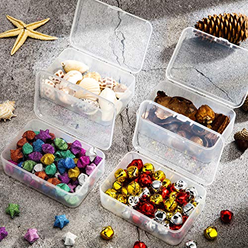 SATINIOR 24 Packs Small Clear Plastic Beads Storage Containers Box with Hinged Lid for Storage of Small Items, Crafts, Jewelry, Hardware (3.5 x 2.4 x 1.2 Inches) - size: 3.5 x 2.4 x 1.2 in