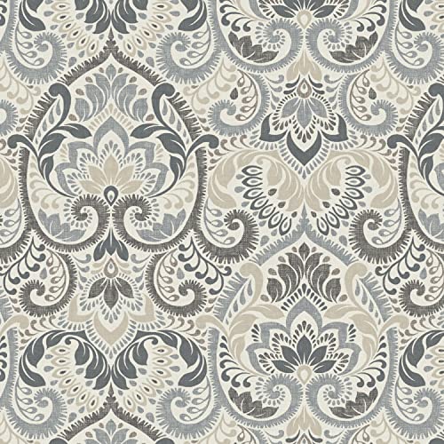 Arden Outdoor Midback Chair Cushion, 18 x 16.5, Rain-Proof, Fade Resistant Neutral Aurora Damask - color: Neutral Aurora Damask