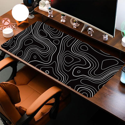 Large Desk Pad, Non-Slip Rubber Base Mouse Mat, Large Mouse Pad for Home Office Workstation, 11.8x27.5 Inch, Black